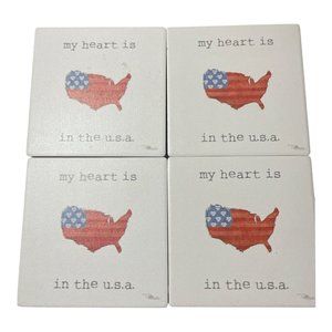 Drink Coasters My Heart Is In The USA 4 set Thirstystone